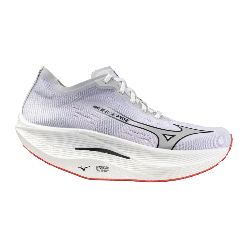 MIZUNO Wave Rebellion Pro 2, Damen, White / Harbor Mist / Cayenne