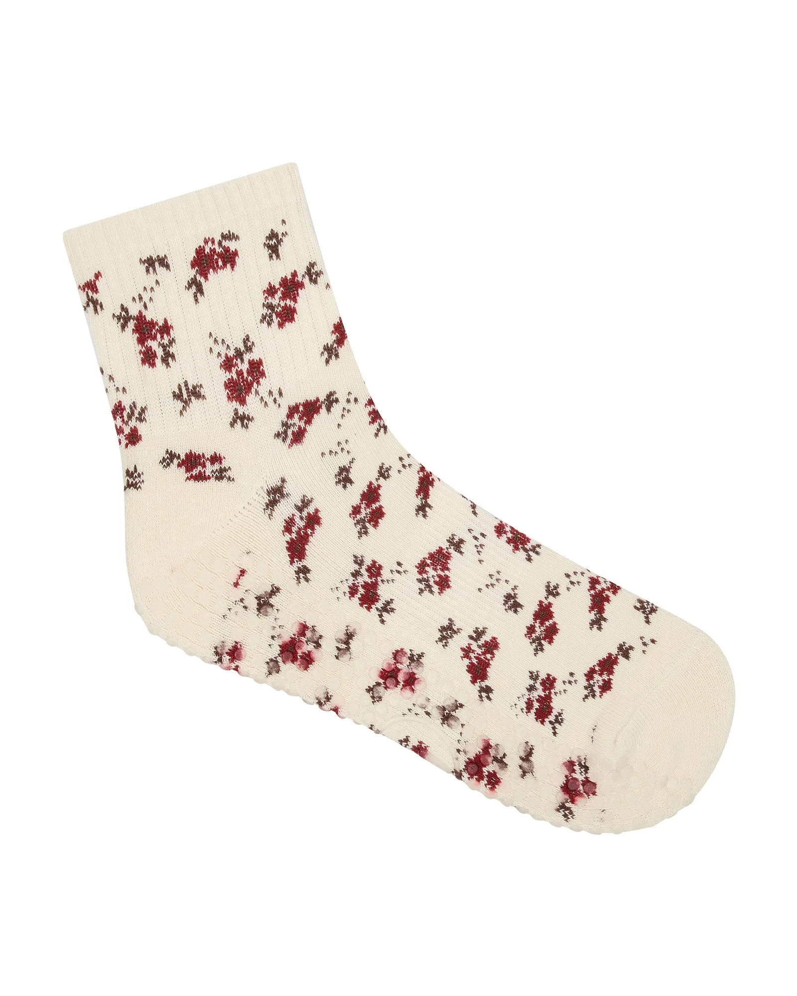 Move Active Crew Non Slip Grip Socks - Ditsy Floral