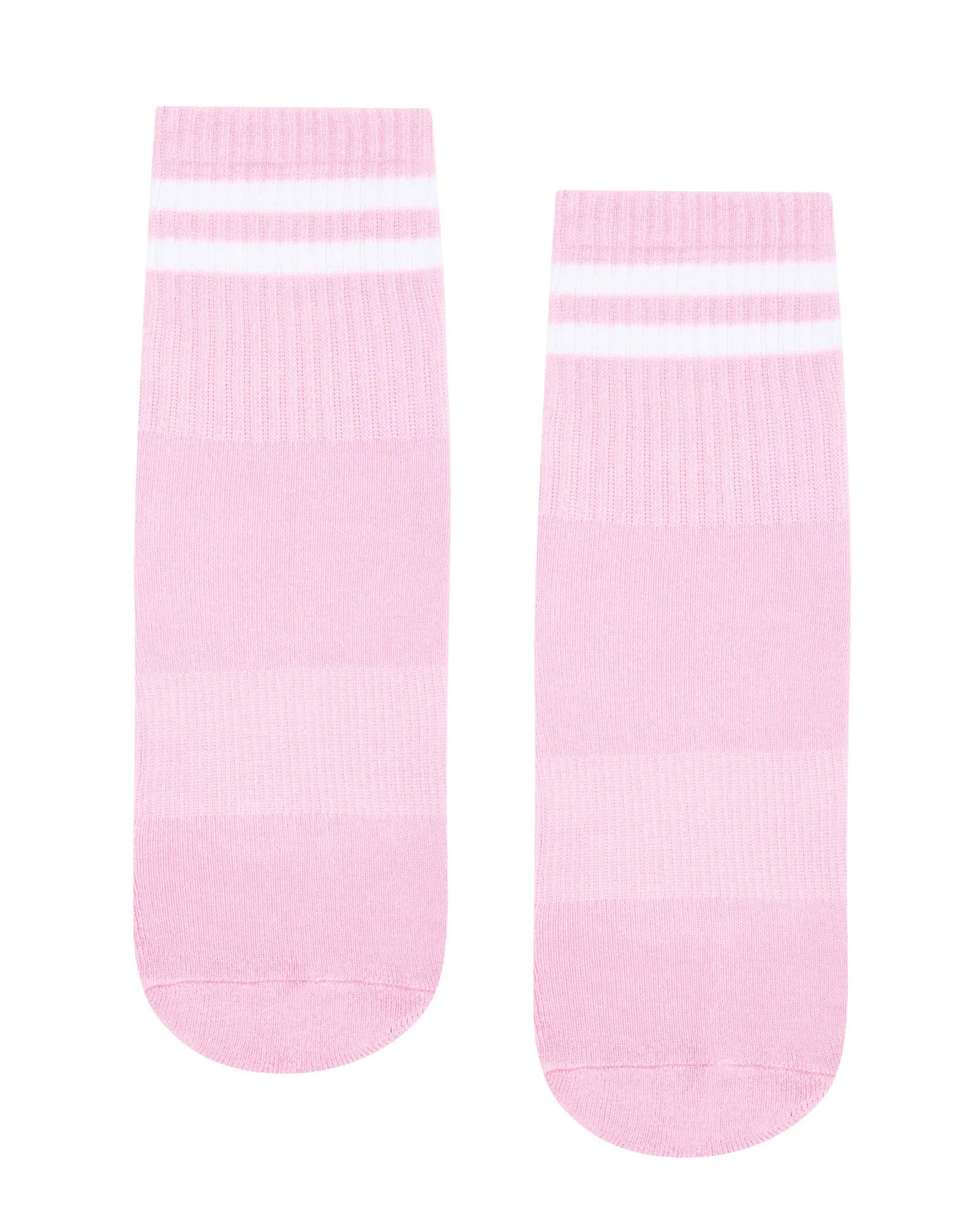 Move Active Crew Non Slip Grip Socks - Ribbed Sporty Pink