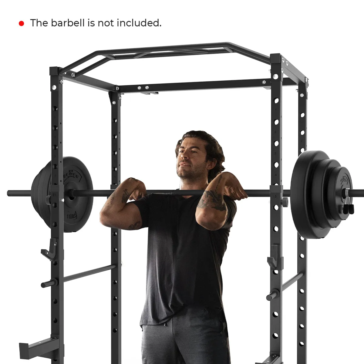 Multi-Functional Power Rack with J-Hooks Landmine Attachment for Home Gym