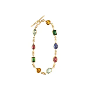 MULTI-STONE RAINBOW GEM BRACELET - 22K GOLD