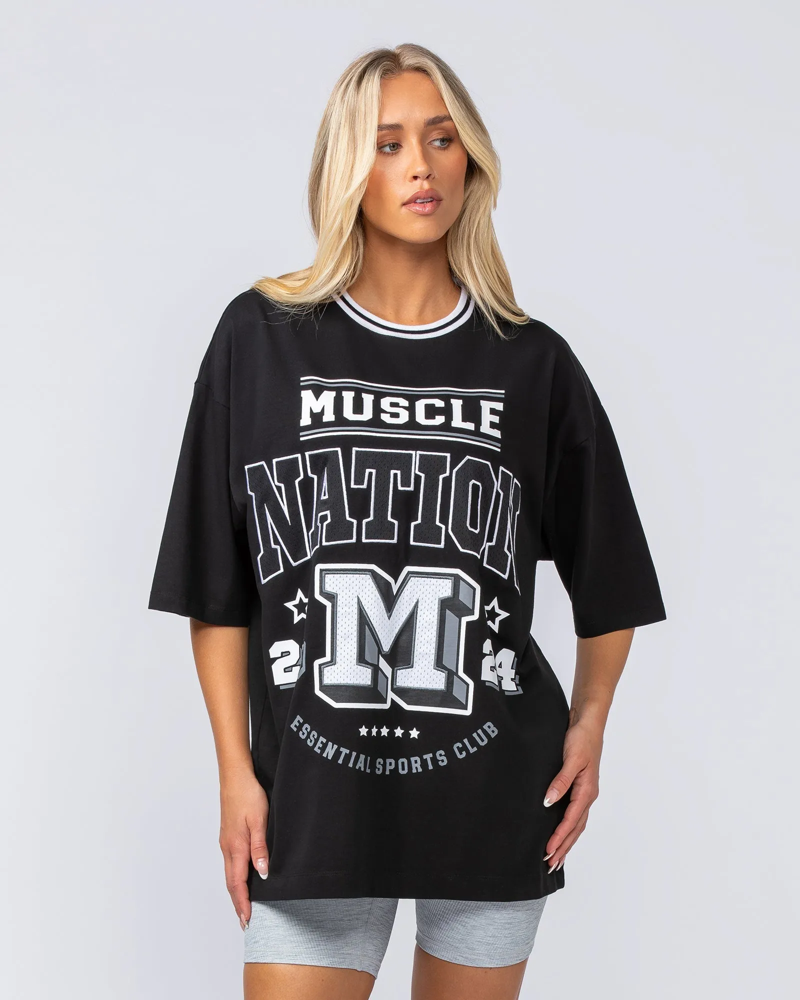 Muscle Nation | Sporting Club Oversized Tee - Black