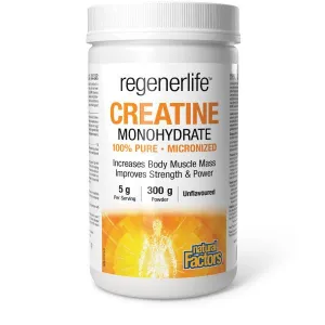 Natural Factors Micronized Creatine 300 Grams Powder, RegenerLife