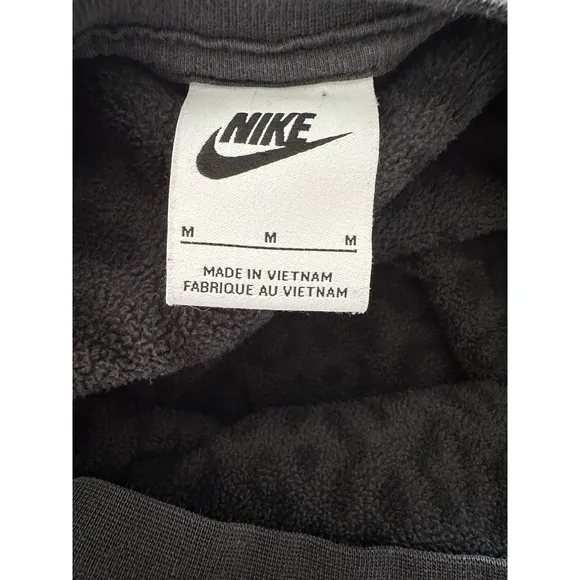 Nike Fleece Leopard Sweatshirt Medium Black Gold Swoosh Gorp Sporty Plush Casual