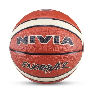 NIVIA ENGRAVER, Match Ball, 14 Panels, Soft Touch Rubber Cover Molded with Pebbled Texture , Butyl ThreadwoundedBladder, As per BFI Standard , Made for Tournaments , to Play on All Indoor & Outdoor Surfaces