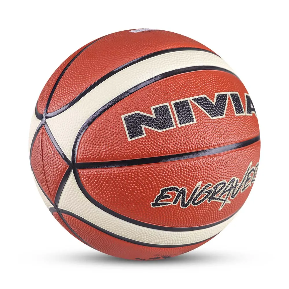 NIVIA ENGRAVER, Match Ball, 14 Panels, Soft Touch Rubber Cover Molded with Pebbled Texture , Butyl ThreadwoundedBladder, As per BFI Standard , Made for Tournaments , to Play on All Indoor & Outdoor Surfaces