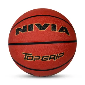 NIVIA TOPGRIP 3.0, Match Ball, 8 Panels, Soft Touch Rubber Cover Molded with Pebbled Texture , Butyl ThreadwoundedBladder, FIBA Level 2, Made for Tournaments , to Play on All Indoor & Outdoor Surfaces