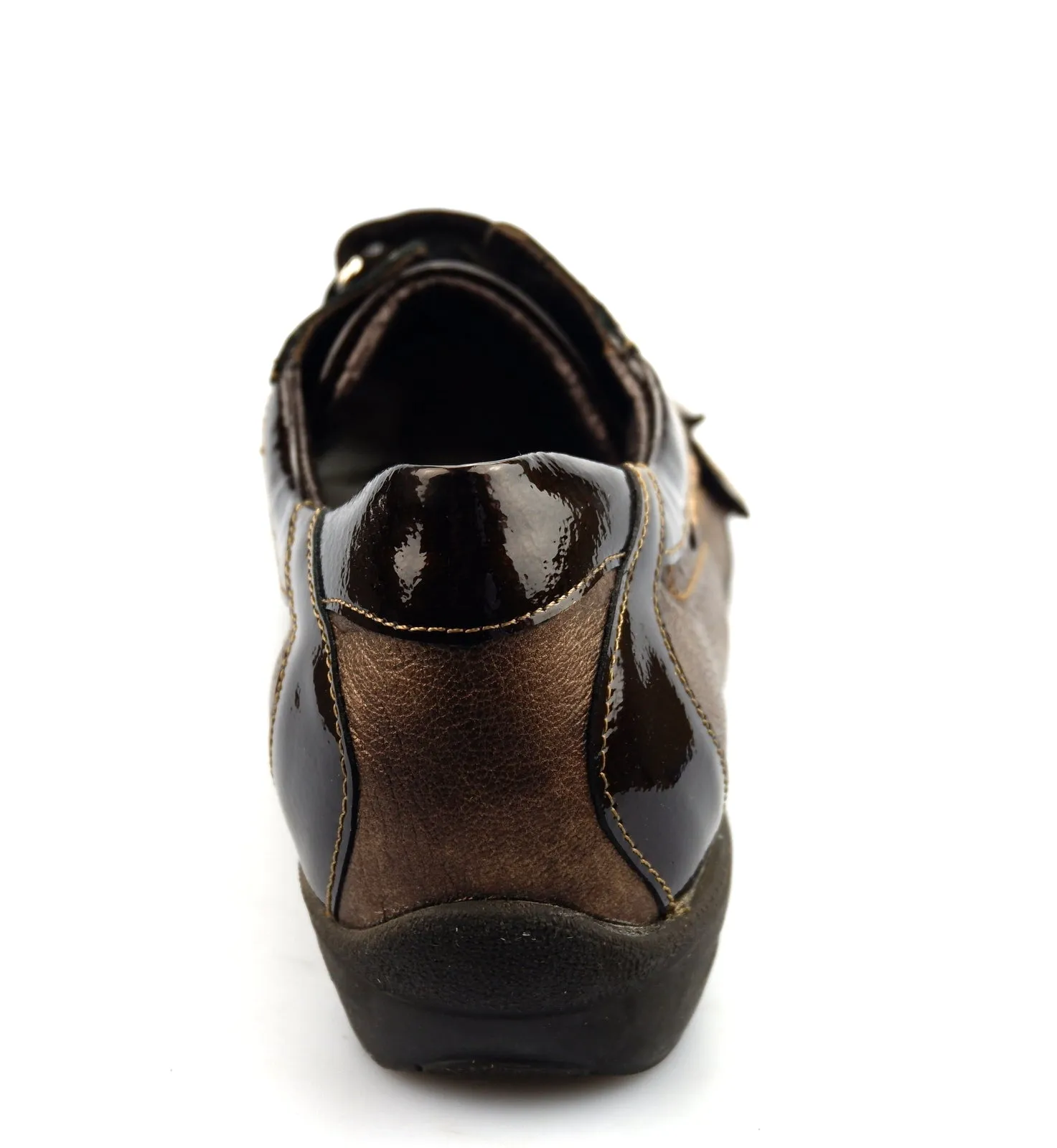 'PARNEL'women's double strap sneaker - Brown metallic