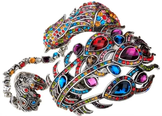 Peacock Bangle Bracelet Women Jewelry
