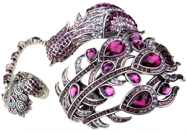 Peacock Bangle Bracelet Women Jewelry