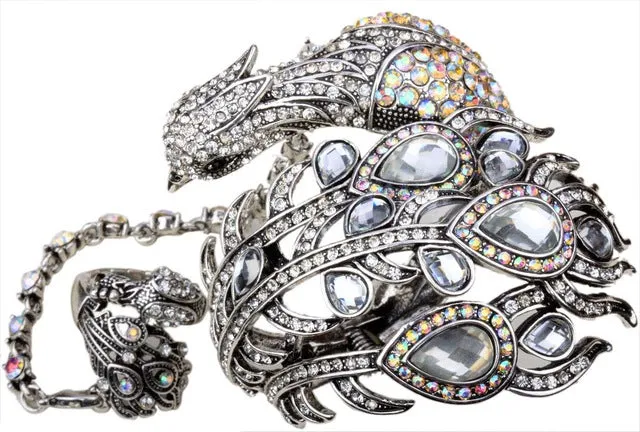 Peacock Bangle Bracelet Women Jewelry
