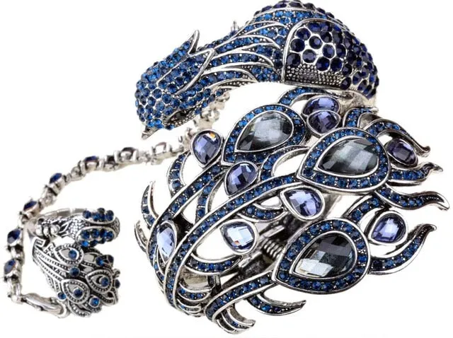 Peacock Bangle Bracelet Women Jewelry