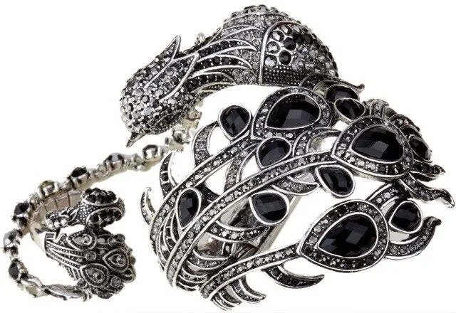 Peacock Bangle Bracelet Women Jewelry