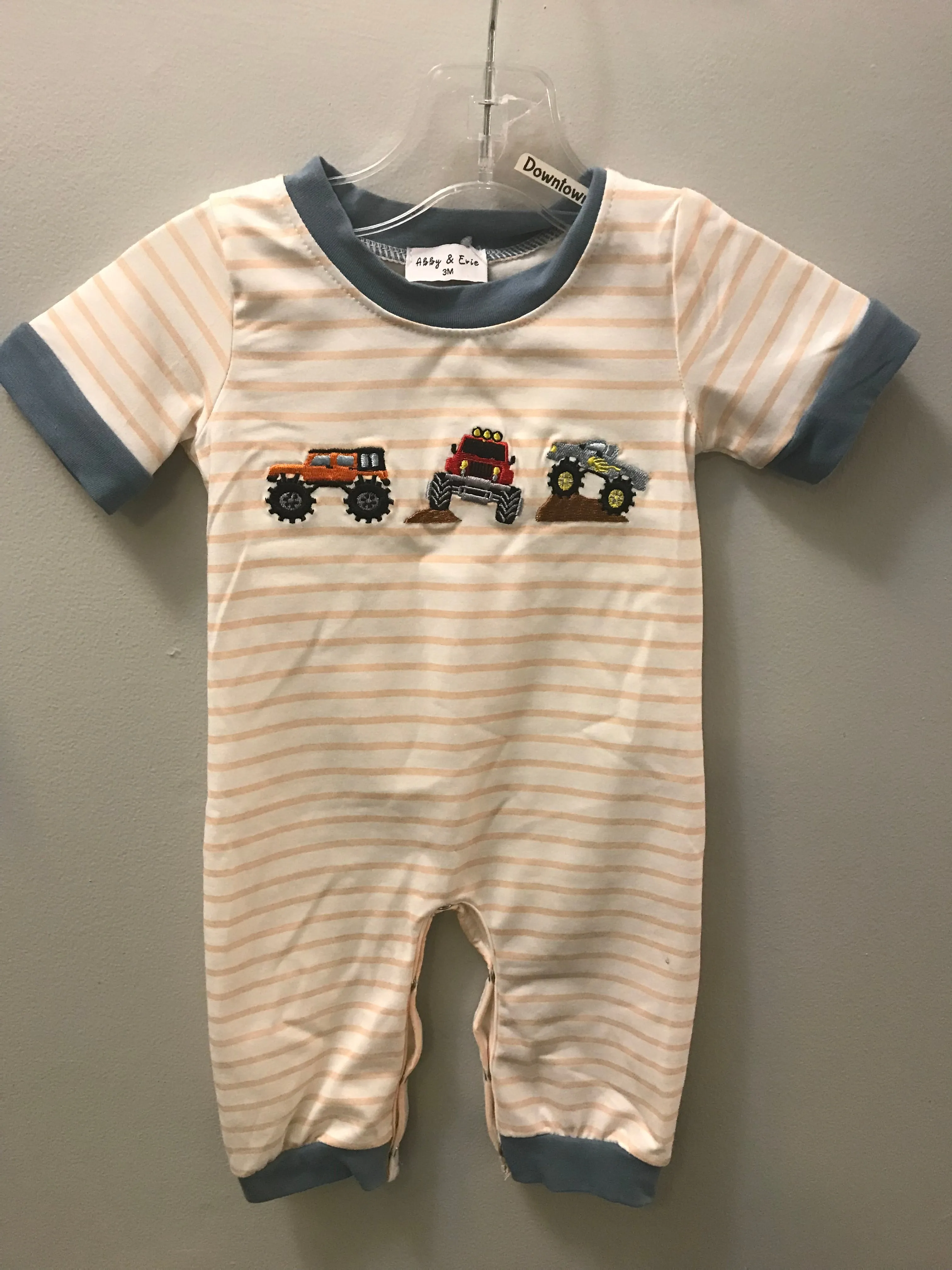 Pinstripe Romper w/trucks