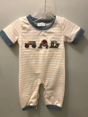 Pinstripe Romper w/trucks