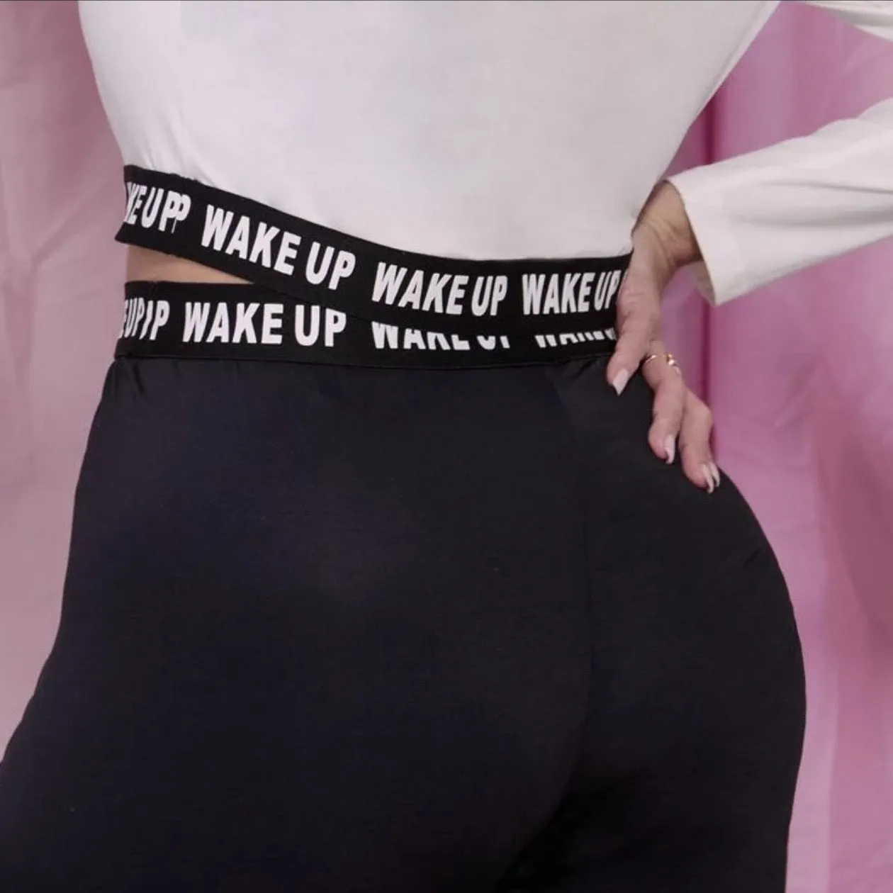 Plus Casual Attitude Tape Detail Crop Tee and Leggings Set