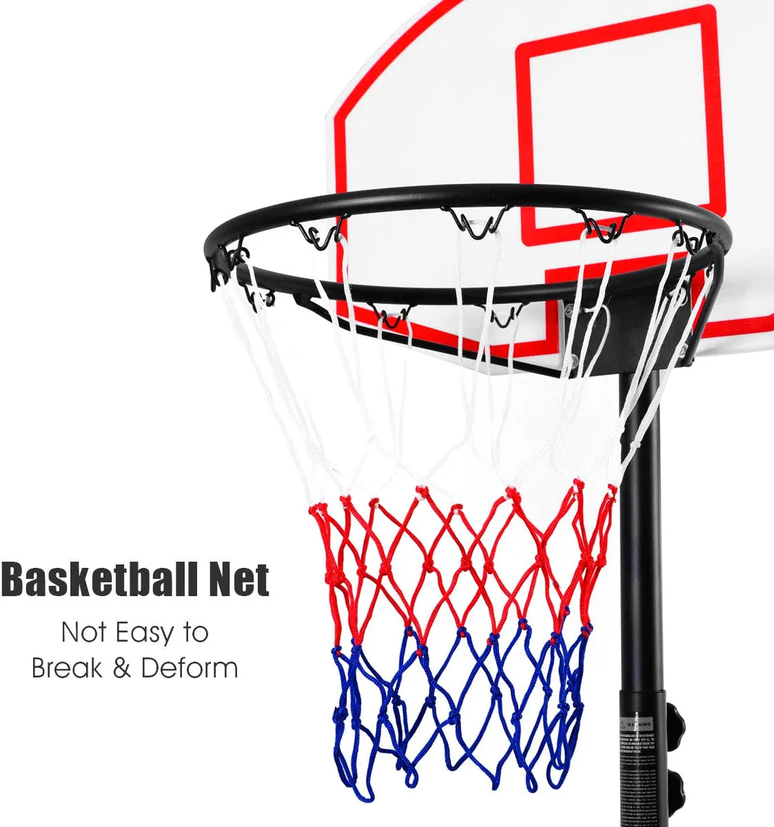 Portable Adjustable Basketball Hoop System Stand with Wheels