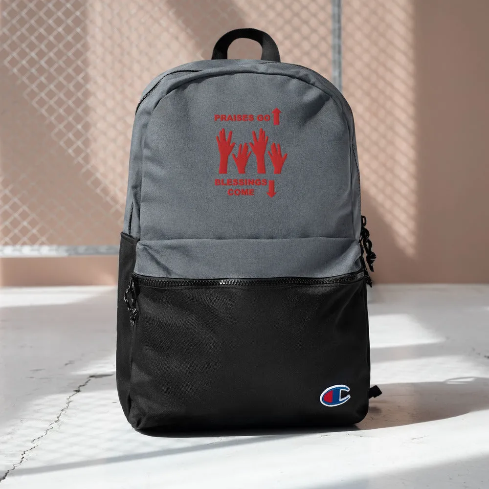 Praises Up Embroidered Champion Backpack