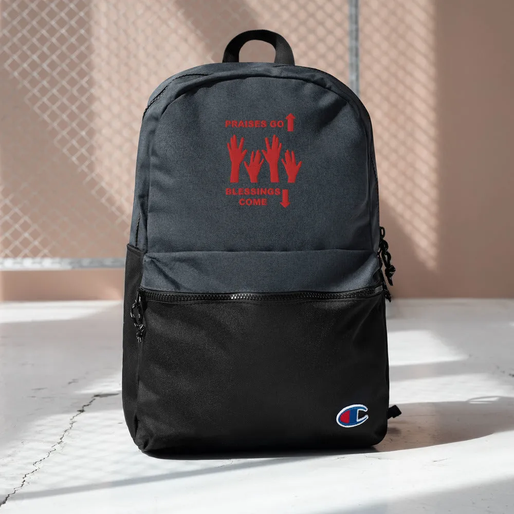 Praises Up Embroidered Champion Backpack