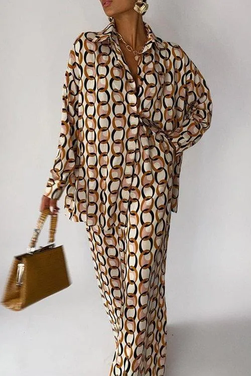 Printed loose comfortable casual suit