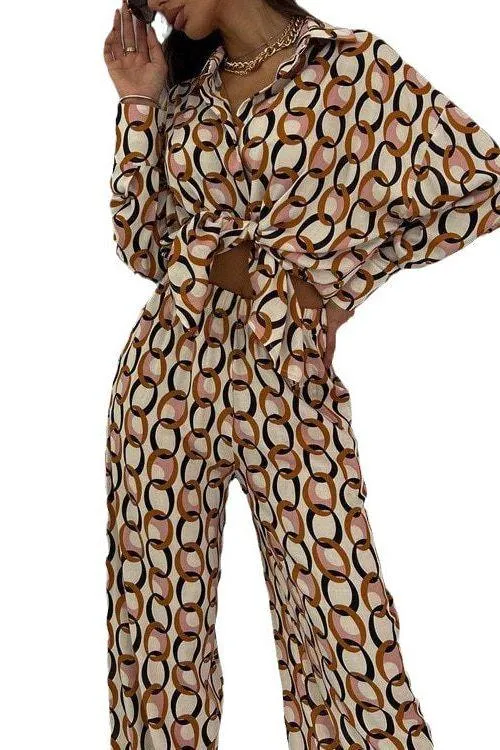 Printed loose comfortable casual suit
