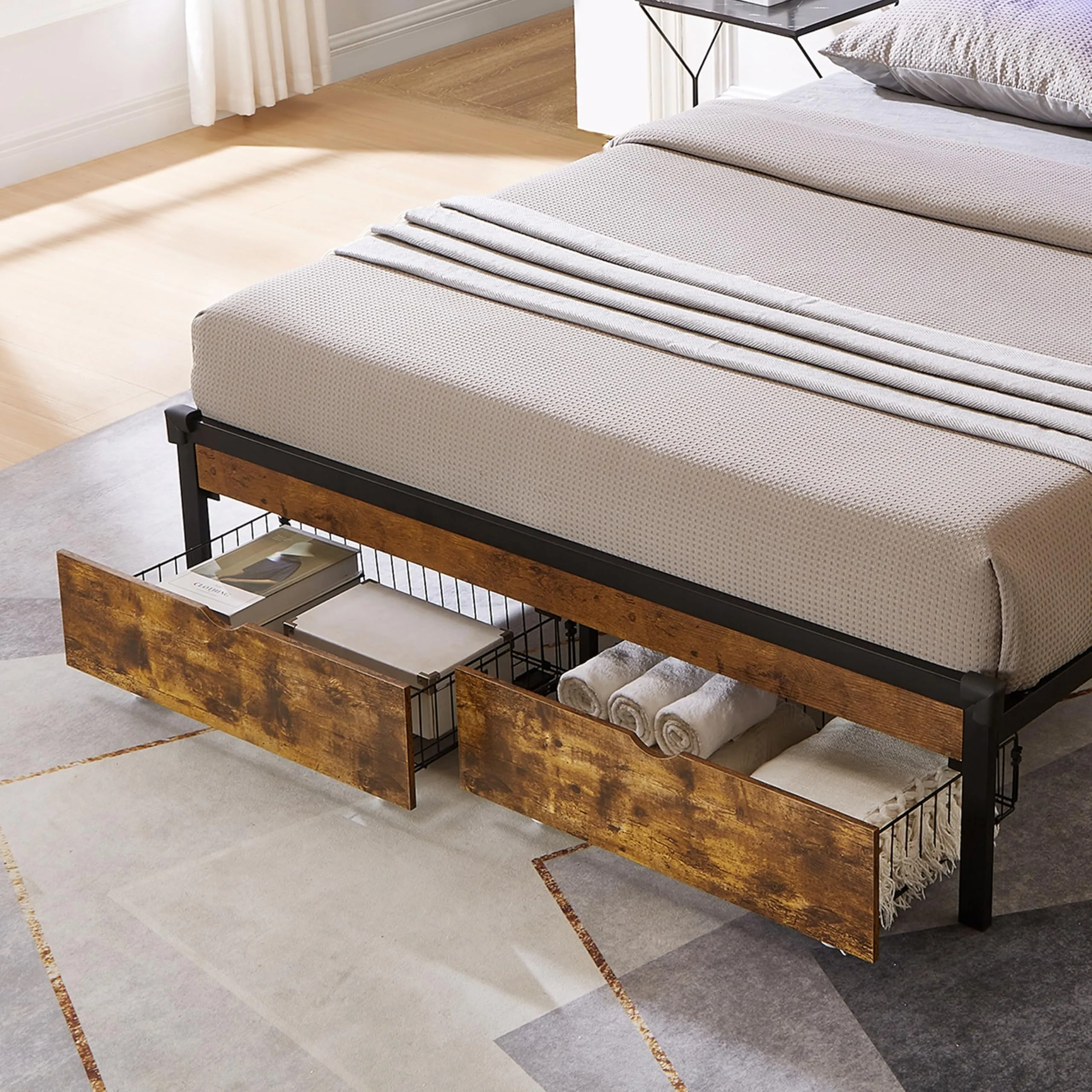 Queen Underbed Organizer Drawer Bins with Visible Lid for Clothes