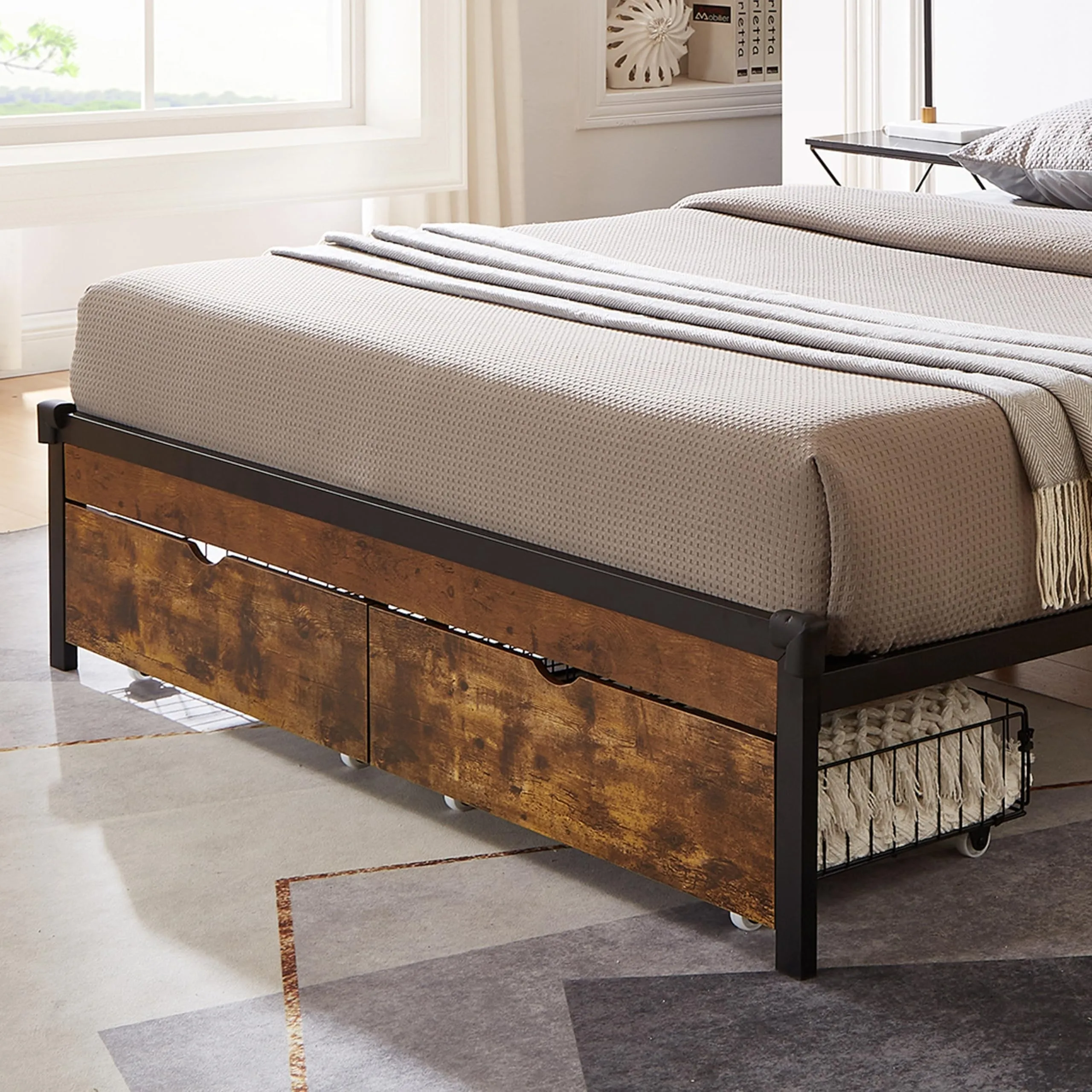 Queen Underbed Organizer Drawer Bins with Visible Lid for Clothes