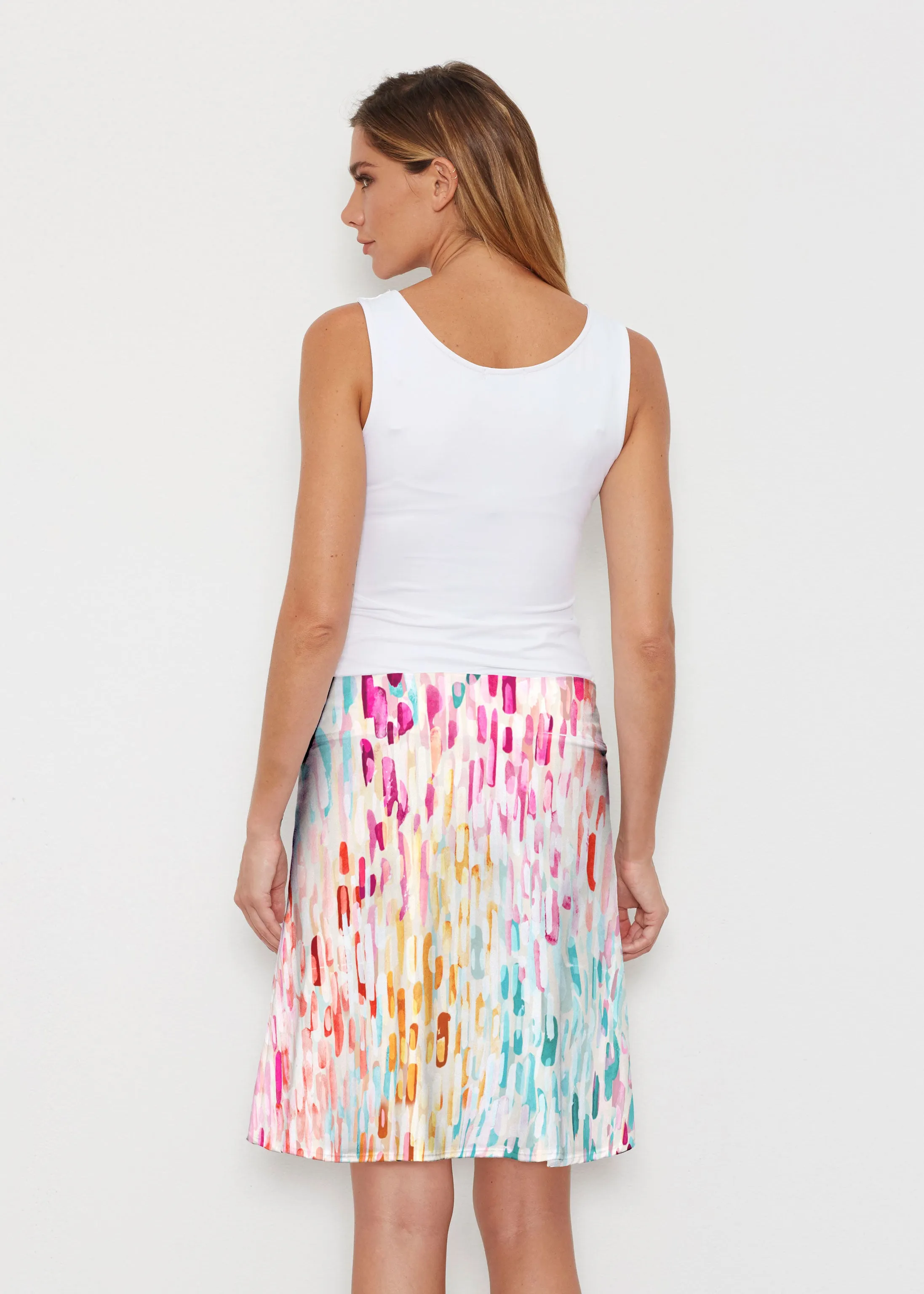 Rainbow Rain (16227) ~ Silky Brenda Skirt 21 inch