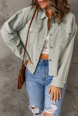 Raw Hem Flap Cropped Jacket