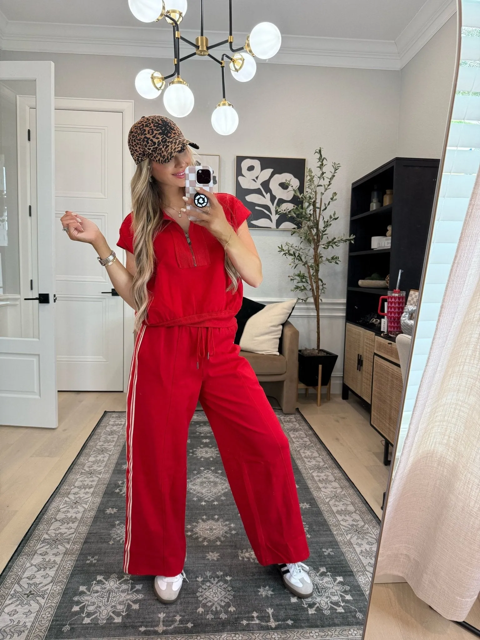 Red Contrast Athletic Pants - FINAL SALE