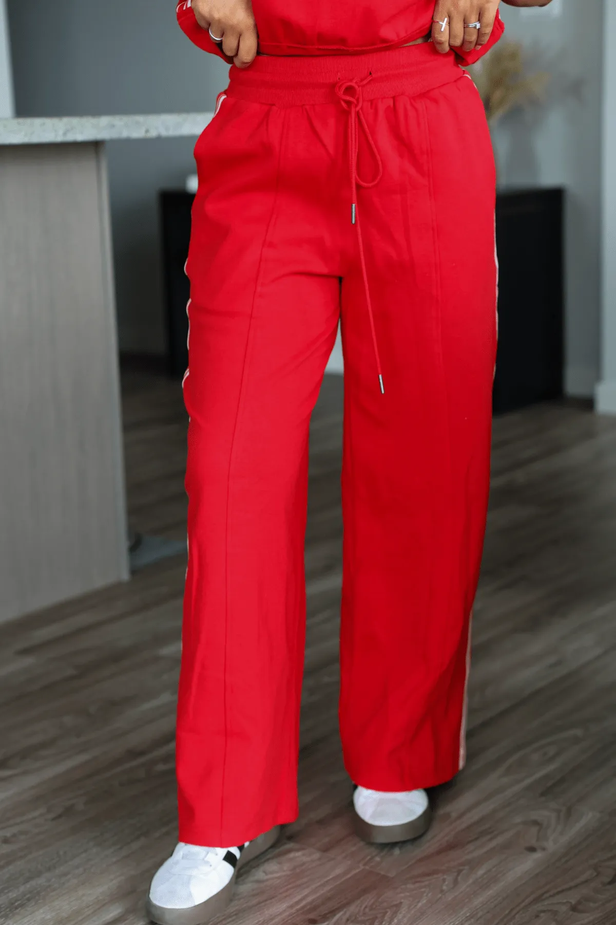 Red Contrast Athletic Pants - FINAL SALE