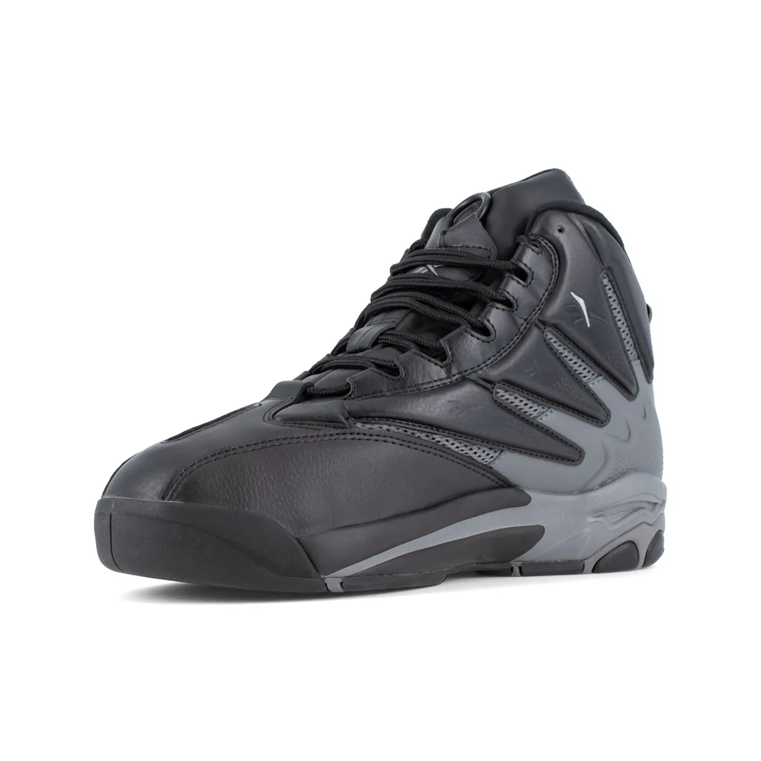 Reebok Mens The Blast Black/Dark Gray Leather MetGuard Work Shoes 10.5 W