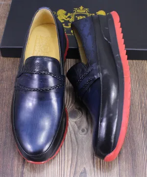 Reynolds Embossed Genuine Leather Casual Sneakers