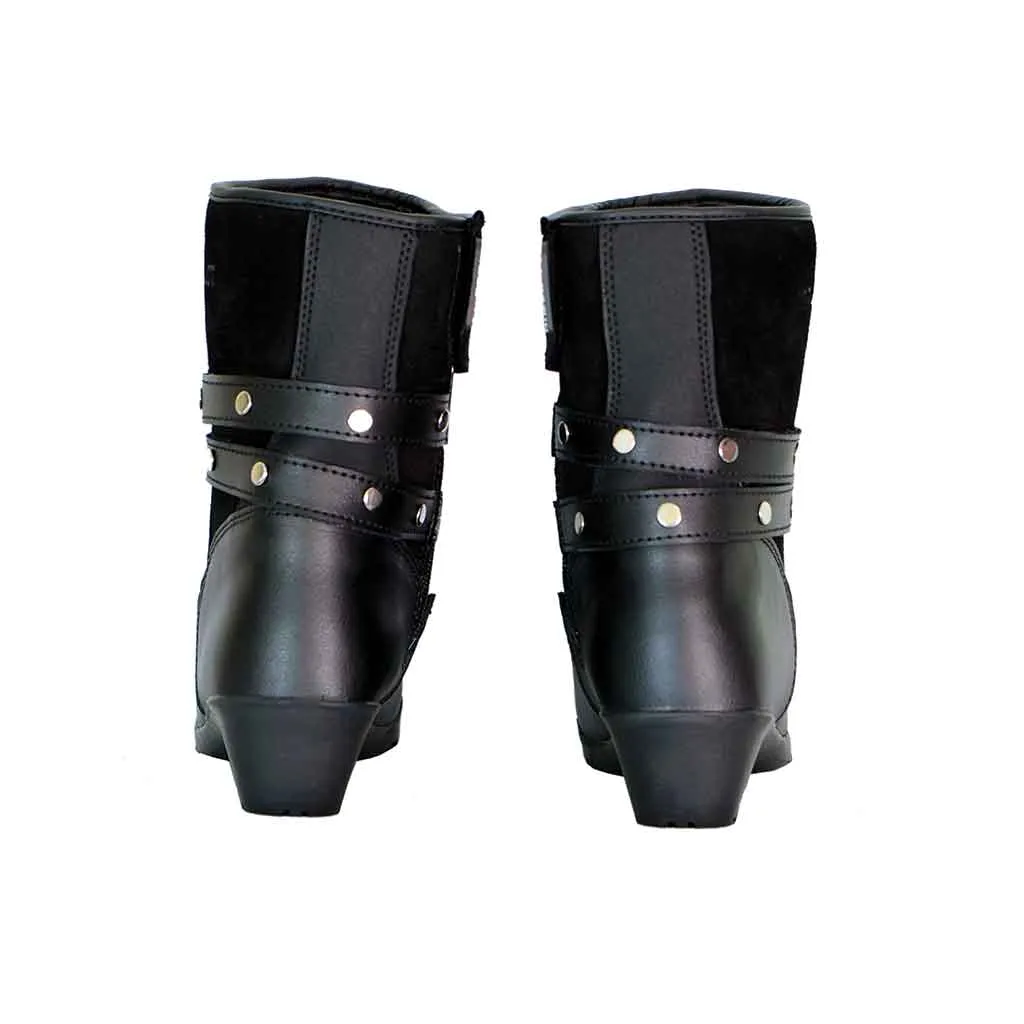 RIDERACT® Women’s Motorbike Boots Fashion Riding Lady Shoes Rock Black