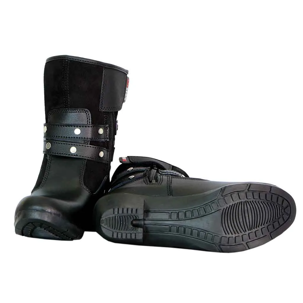 RIDERACT® Women’s Motorbike Boots Fashion Riding Lady Shoes Rock Black