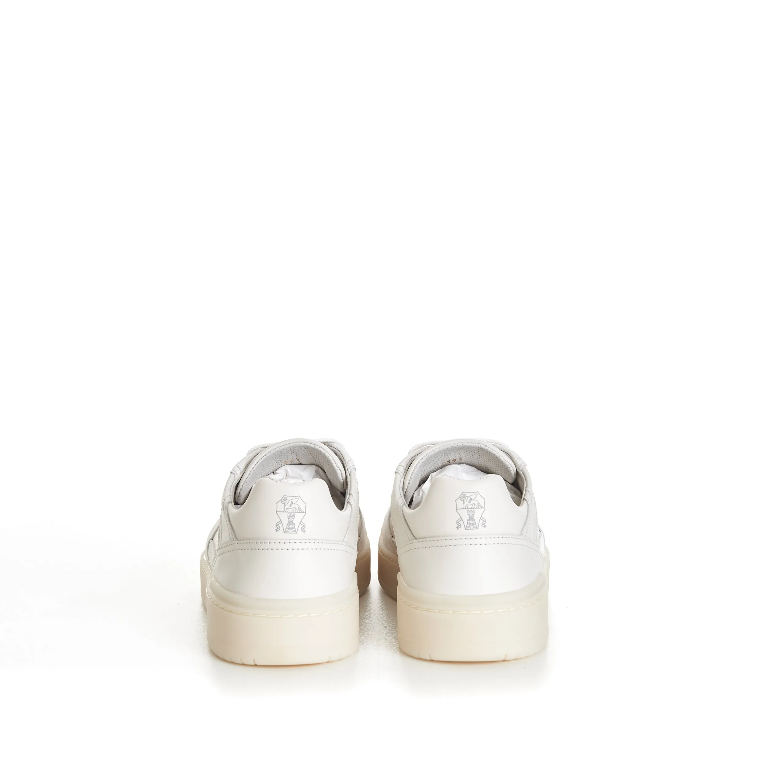 Semi-Polished Calfskin And Washed Suede Basket Sneakers