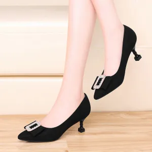 Size Wedding Feet Fat Wide Stiletto Rhinestone Women's Shoes