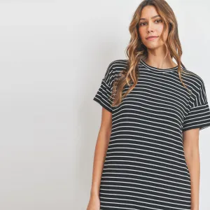 Sporty Striped Knit Dress