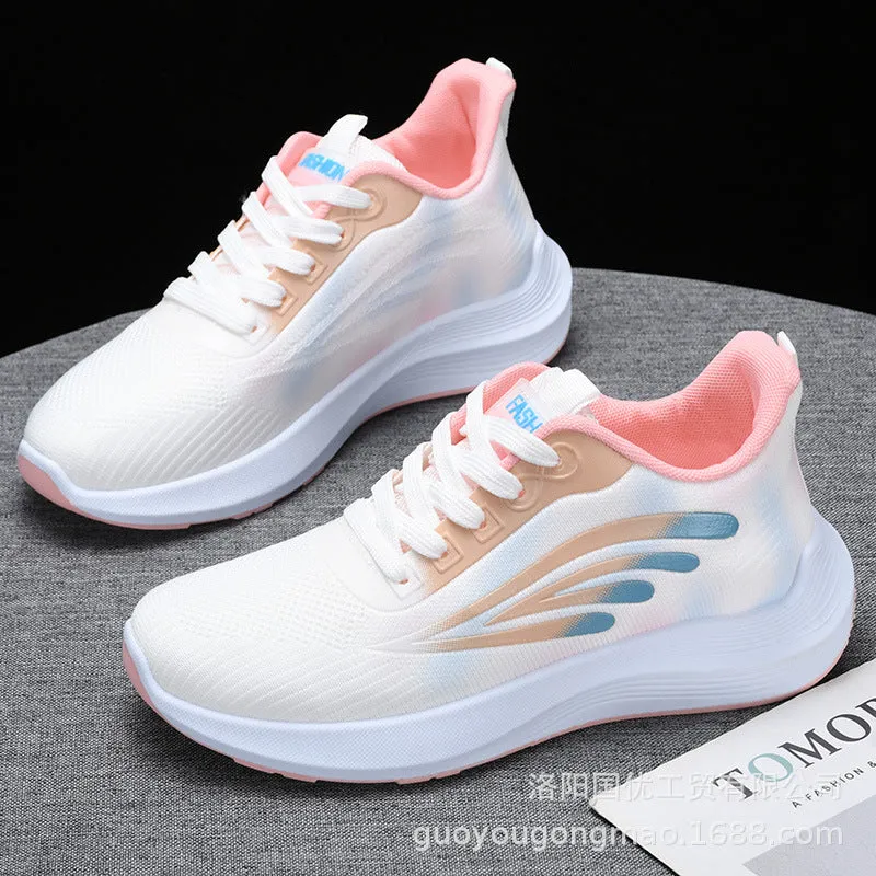 Spring and Autumn Women's Sports Shoes Soft Bottom Travel Shoes Mother's Shoes Non-Slip Wear-Resistant and Lightweight Comfortable Walking Shoes