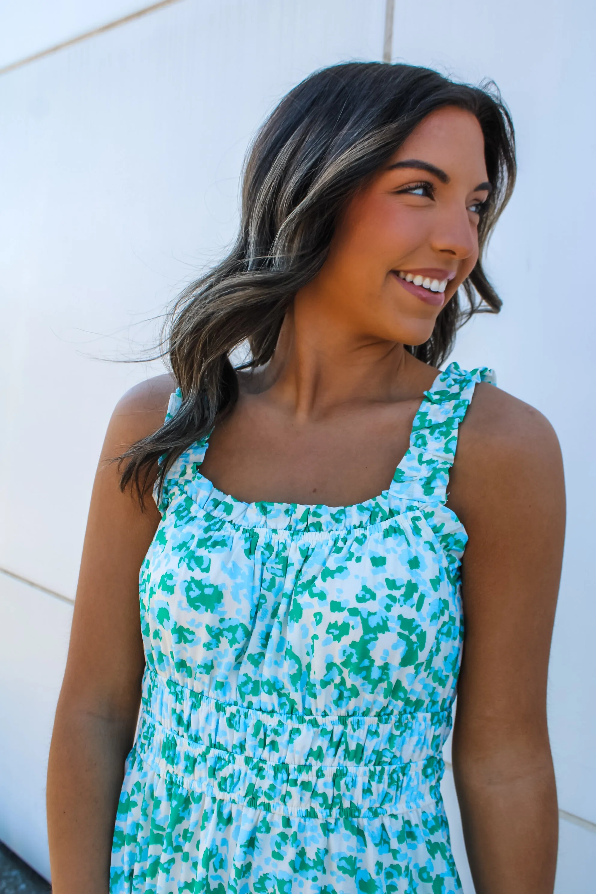 Spring Wishes Pocket Dress • Blue/Green