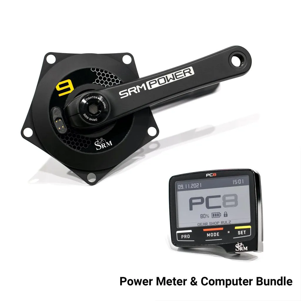 SRM PM9 Origin Aluminium Track Power Meter Bundle - Rechargeable - 24mm