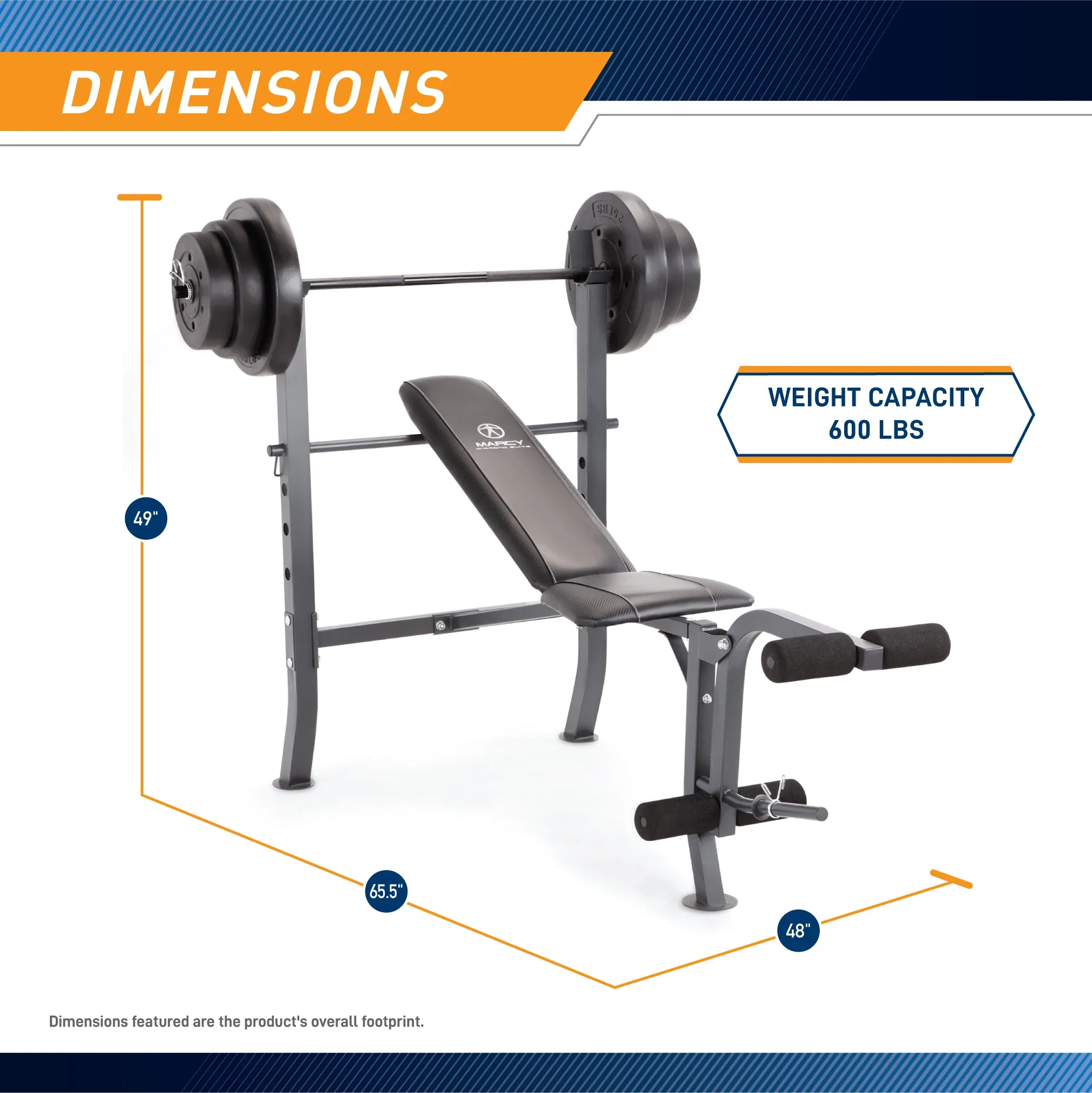 Standard Bench with 100 Lb. Weight Set Home Gym Workout Equipment