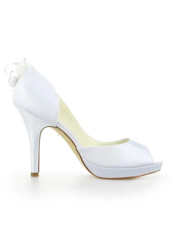 Stiletto Heels Bridal Shoes With Bowknot
