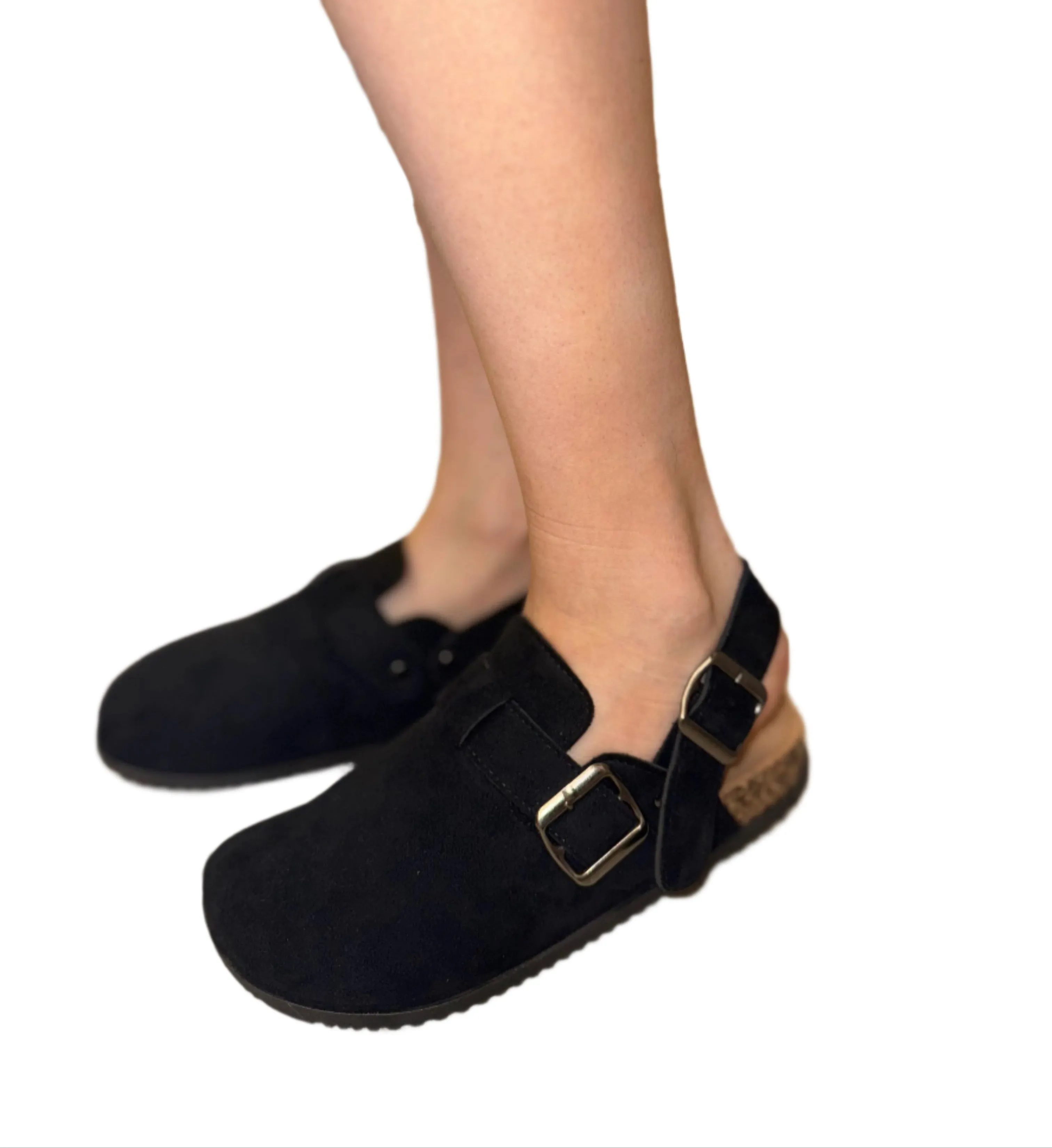 SUEDE SLIDE WITH ADJUSTABLE BUCKLES MATCHA-20