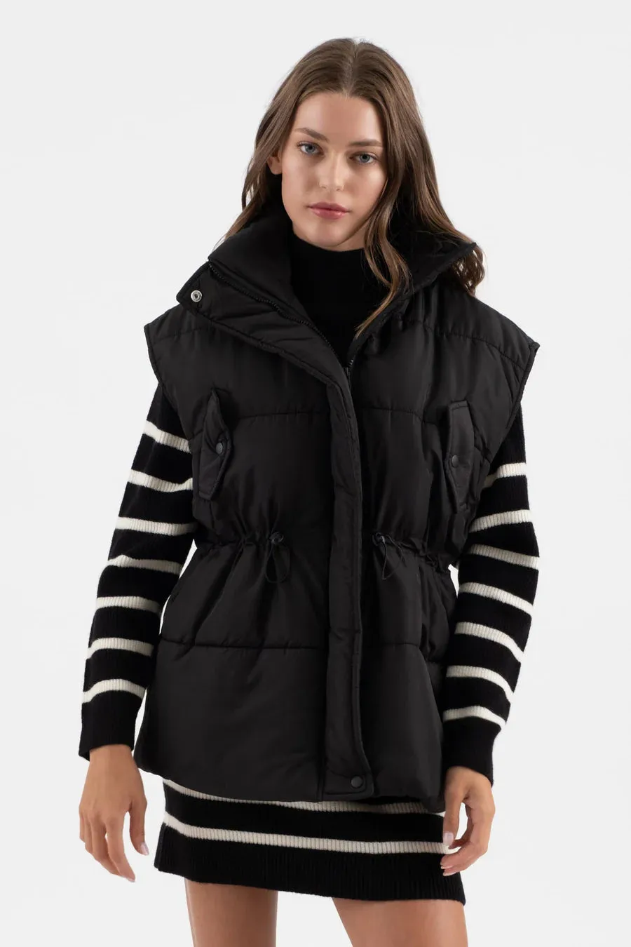 The Addy Oversized Drawstring Puffer Vest