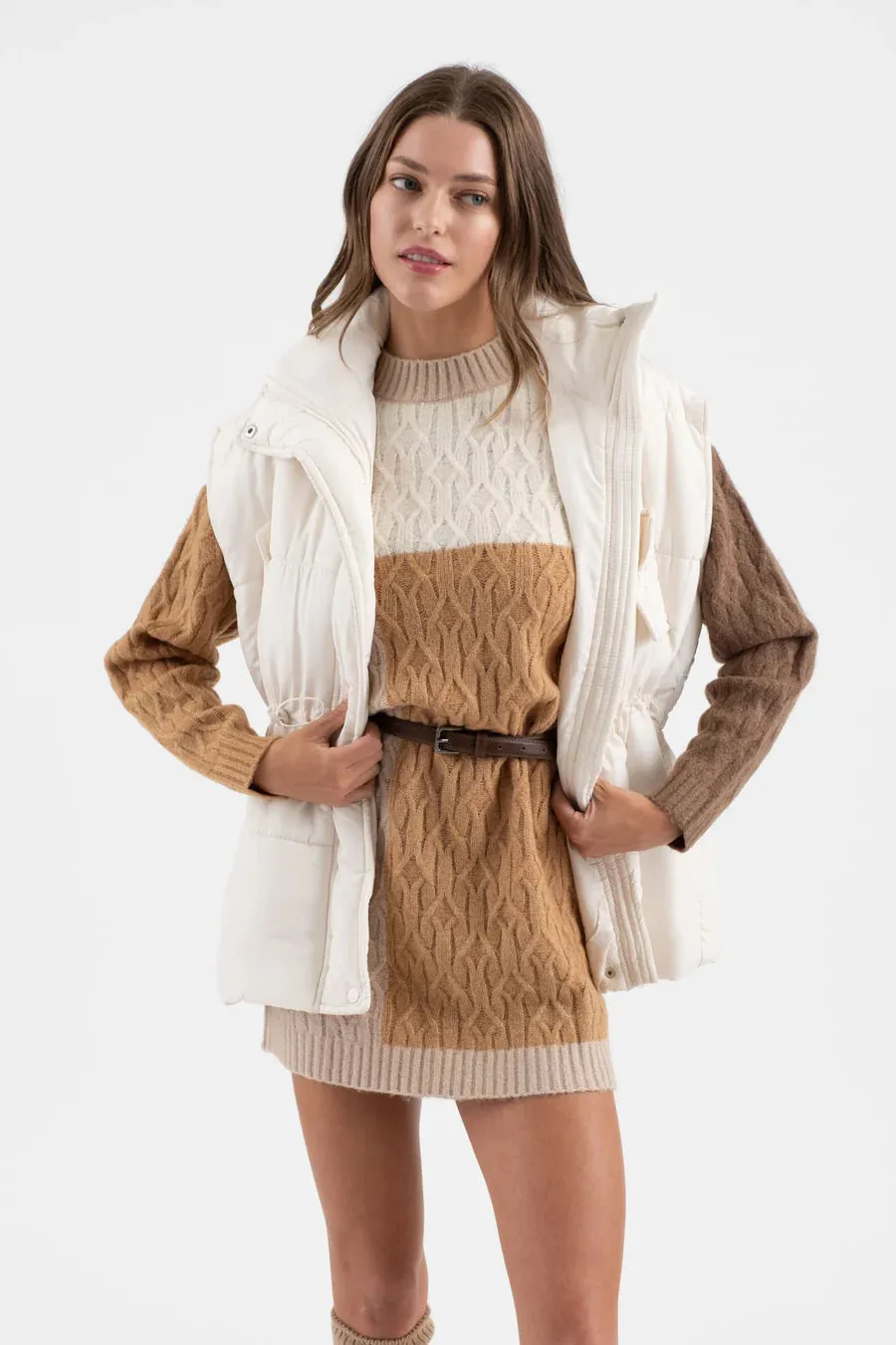 The Addy Oversized Drawstring Puffer Vest
