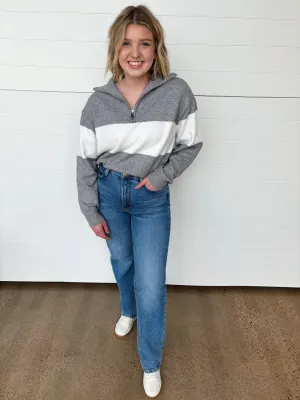The Baylee Zip Front Collared Sweater
