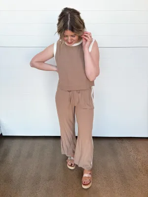 The Hailee Contrast Trim Tank   Pants Set