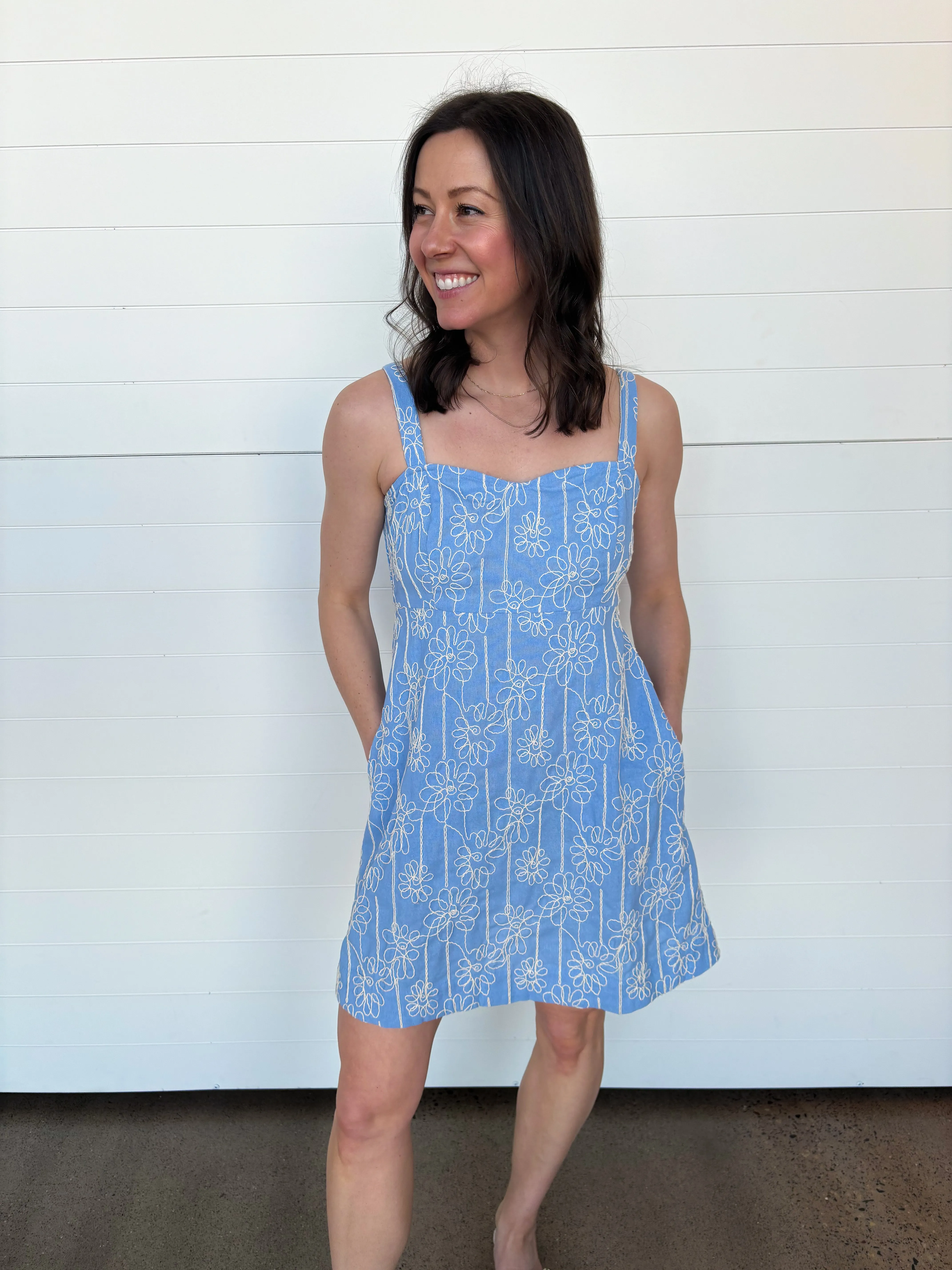 The Melinda Floral Embroidered Mini Dress