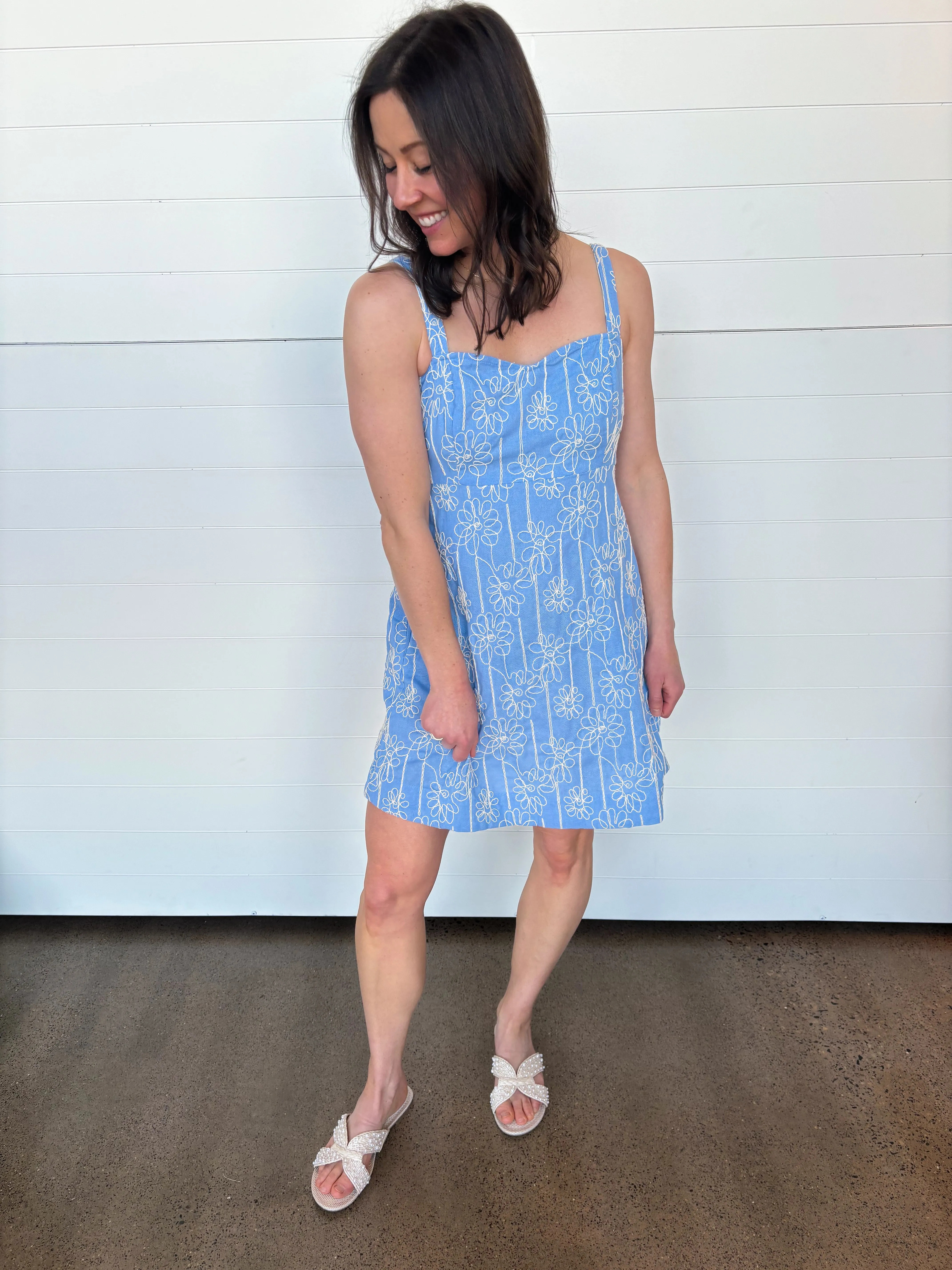 The Melinda Floral Embroidered Mini Dress